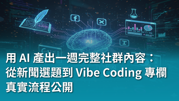 【AI 行銷教學】如何用 AI 產出一週完整社群內容:從新聞選題到 Vibe Coding 專欄的真實流程公開